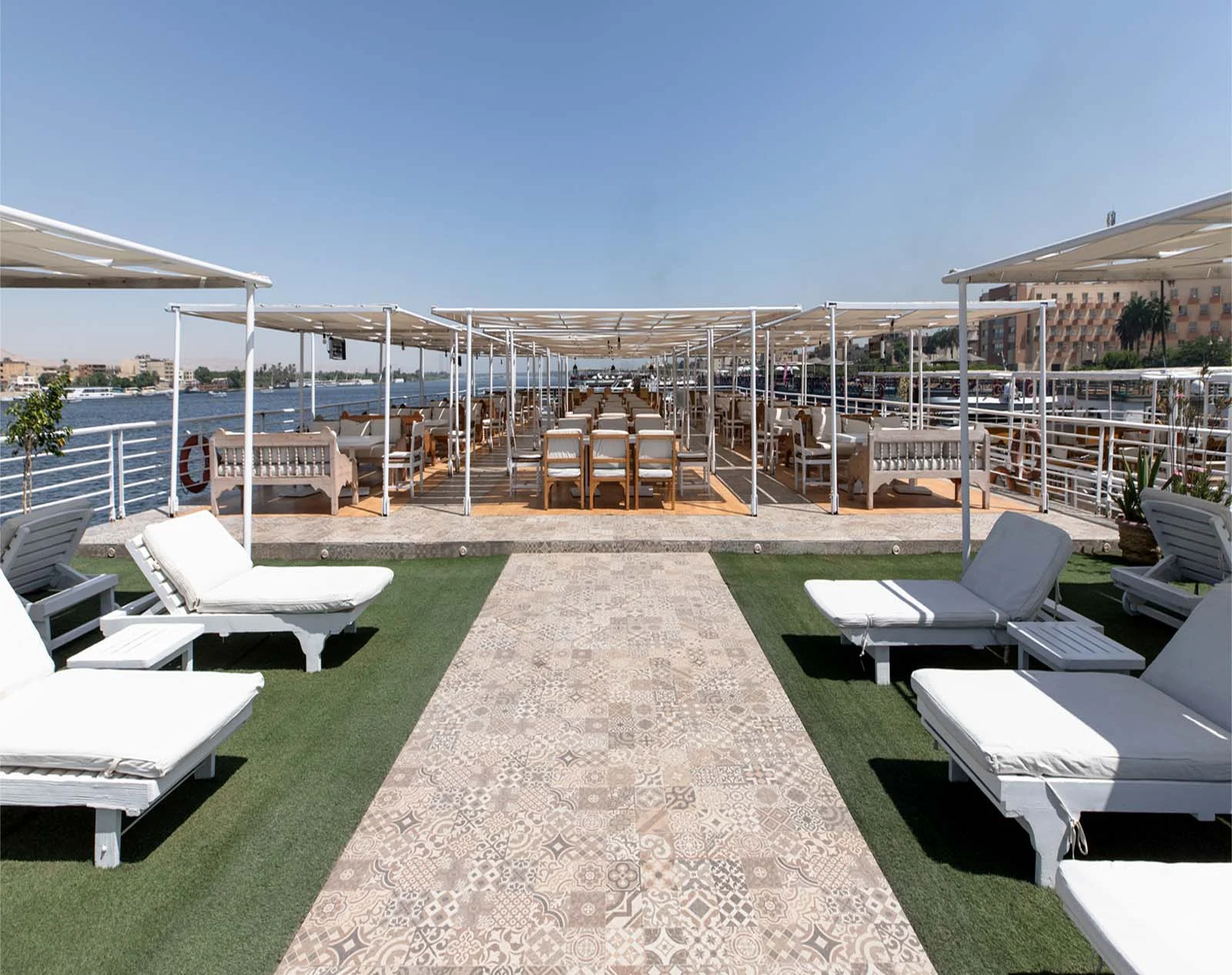 Sun deck of the Kahila Nile Cruise Nile cruise